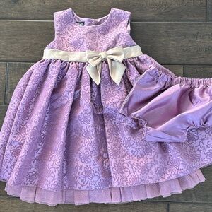 Wendy Bellissimo purple flocked floral dress with matching diaper cover